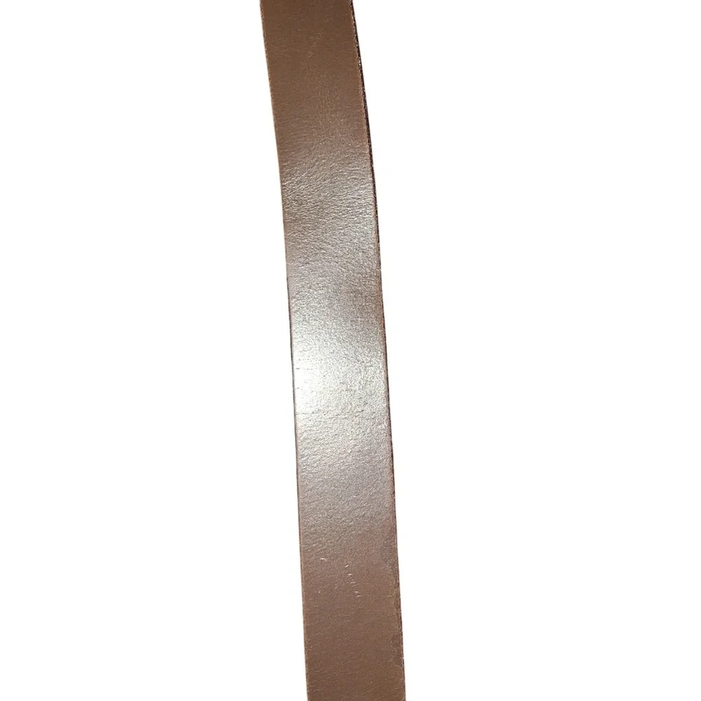 2000's Levi's‎ Brown Leather Belt Brass Buckle Simple Classic Everyday Workwear